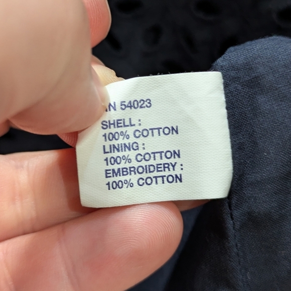 ✨3/$15 GAP Blue Eyelet Lace Spaghetti Tie Strap Cotton Dress 0 - Picture 7 of 8